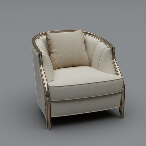 Elegant 3D Armchair Model for Modern Interiors