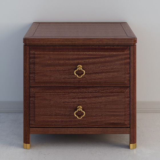 Elegant Low Poly Nightstand 3D model