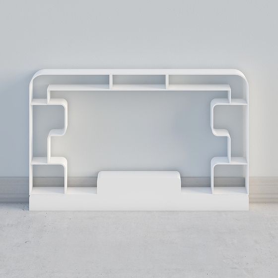 Sleek Streamlined Bookshelf 3D model