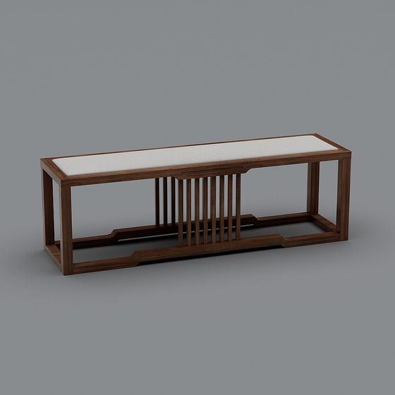 Elegant Wooden Bench 3D model for Modern Designs