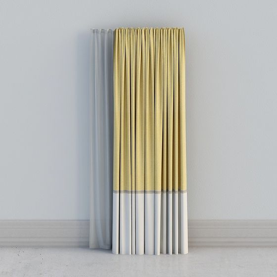 Stylish Low-Poly Curtain 3D model