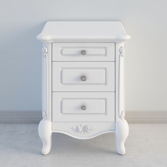 Stylish Low-Poly Nightstand 3D model for Home Design