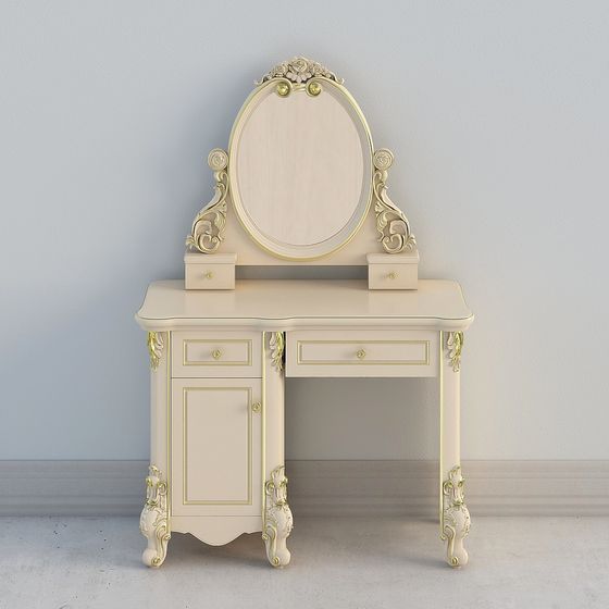 Elegant Vintage-Inspired Vanity Table 3D model