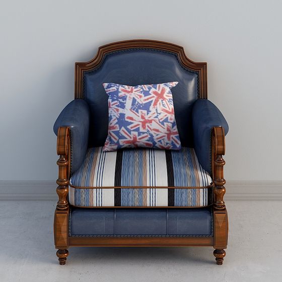 Vintage-Inspired 3D Model Chair for Modern Designs