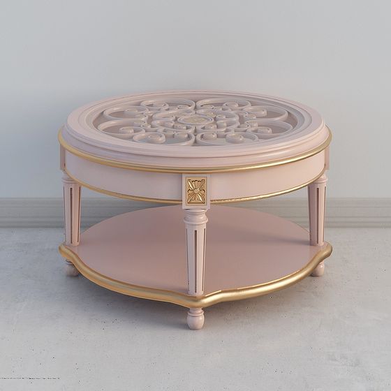Elegant Pink Round Table 3D model