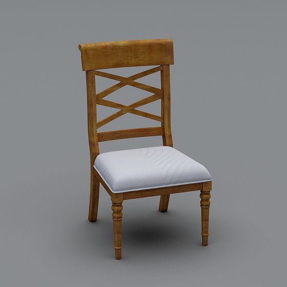Elegant Low-Poly Wooden Chair 3D model