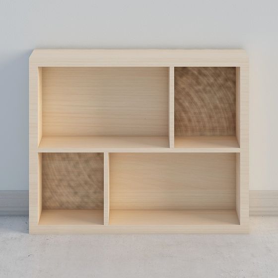 Stylish Low-Poly Bookshelf 3D model