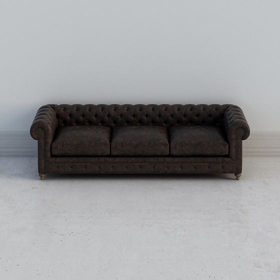 Vintage Leather Sofa 3D model