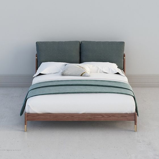 Urban Retreat Low-Poly Bed Frame 3D model for Modern Interiors