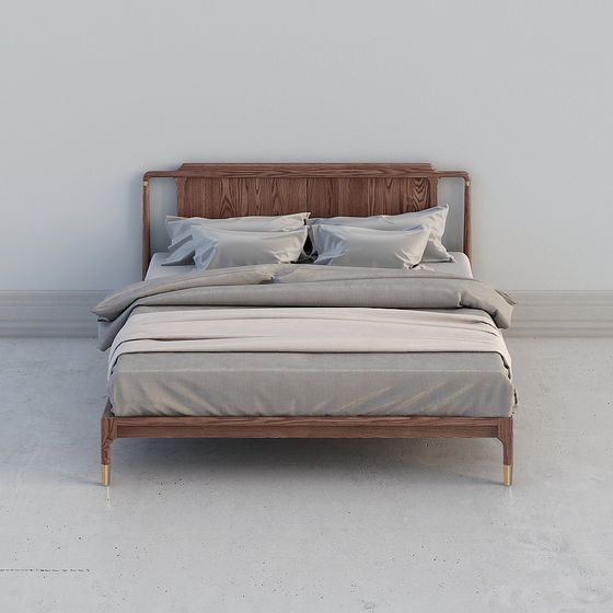 Modern Minimalist Bed Frame 3D model