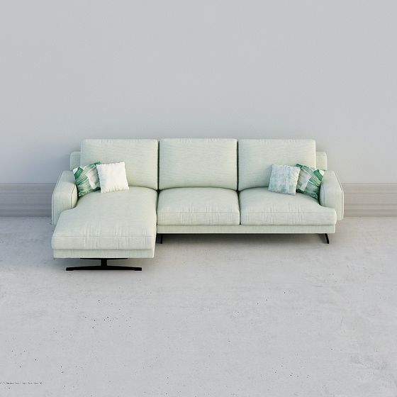 Low-Poly Modern Sofa 3D Model for Creative Projects