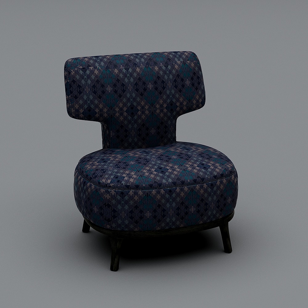 KJL Model DR18 Blue Lounge Chair 01