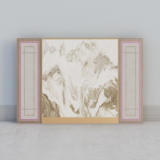 Mountain Landscape Scroll 3D model for Creative Projects