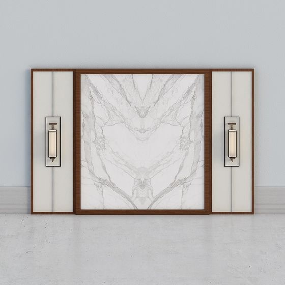 Stylish 3D Door Model with Natural Marble Texture
