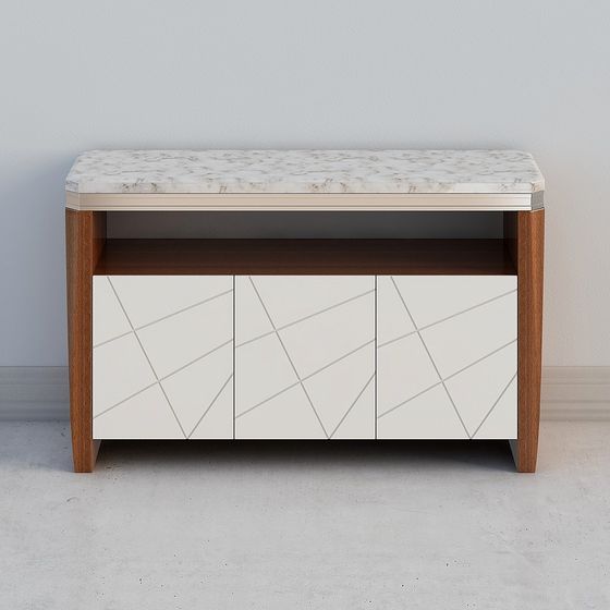 Marble Top Storage Cabinet 3D model