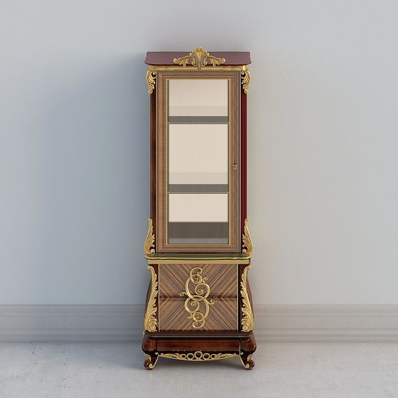 Elegant Vintage Display Cabinet 3D model