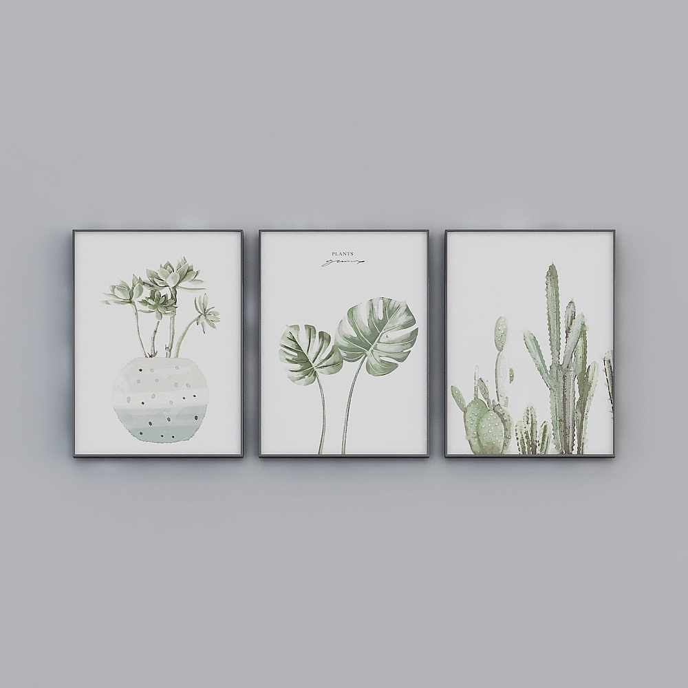 Glorious Fine Paintings - L- Simple Modern - 7602-7603-7605 - Plant Flower Decorative Paintings