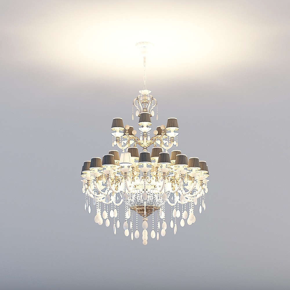 Elegant 3D Chandelier Model with Crystal Accents