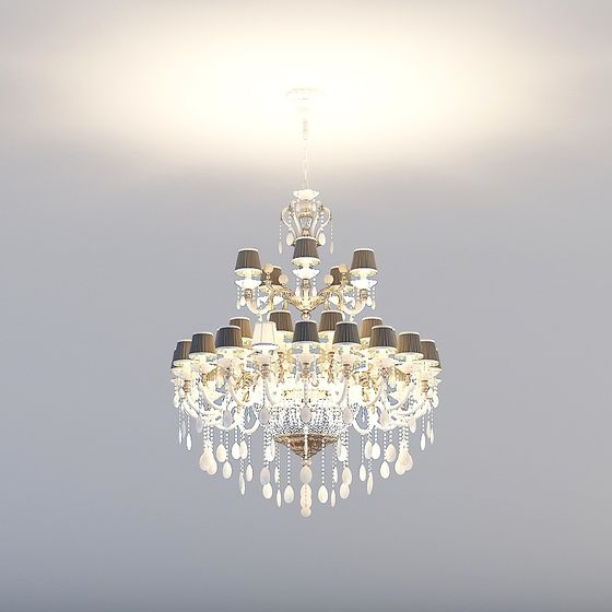 Elegant 3D Chandelier Model with Crystal Accents