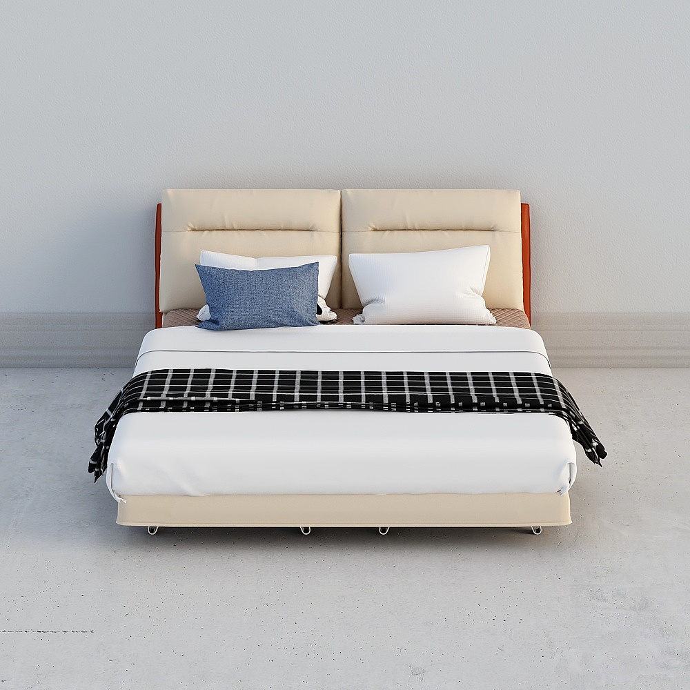 Luxury Modern minimalist style 1605 bed double bed (1.8m)