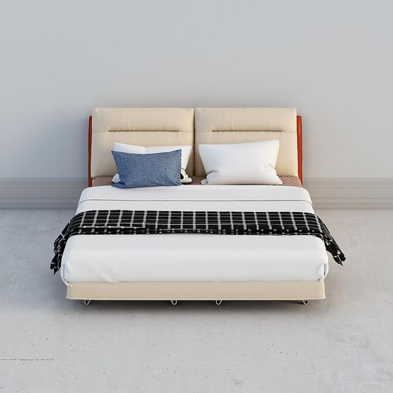 Stylish 3D Bed Model for Contemporary Spaces