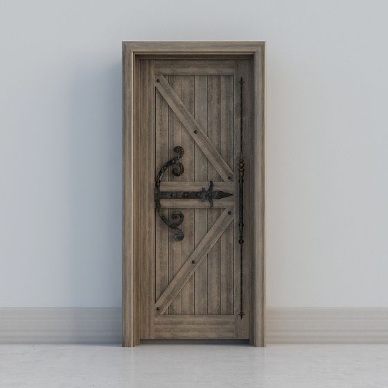 Medieval Storytelling Wood Door 3D model