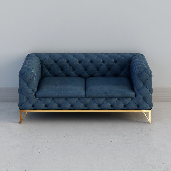 Velvet Elegance 3D Sofa Model for Modern Interiors