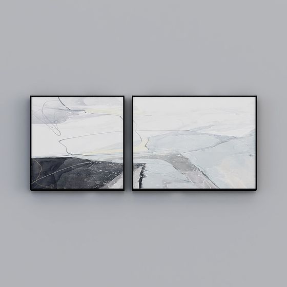 Stylish Abstract Painting Frame 3D Model