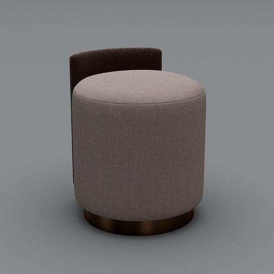 Comfortable Low-Poly Round Stool 3D model