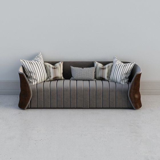 Elegant Low-Polygon 3D Couch Model for Modern Interiors