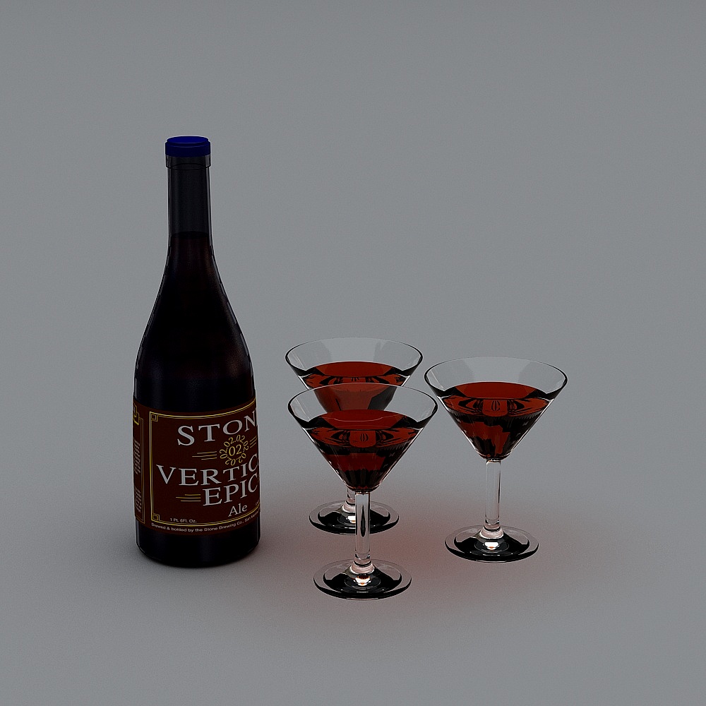Asaro-American-bottle wine glass combination
