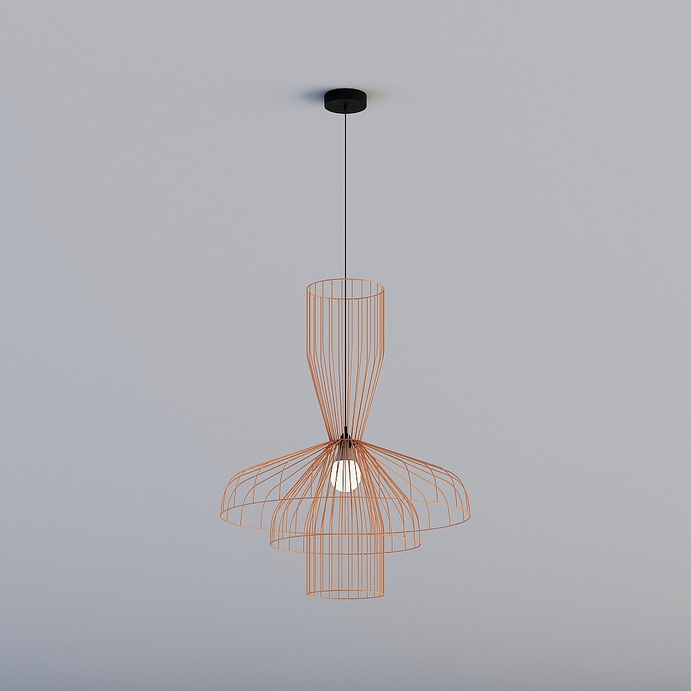 Wireframe Elegance Pendant Light 3D model