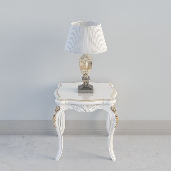 Elegant Bedside Lamp Table 3D model