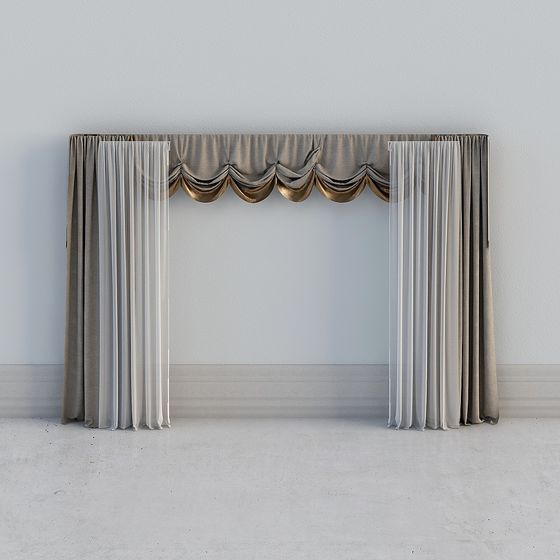 Elegant 3D Curtain Model for Modern Interiors
