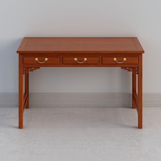 Stylish Chinese Desk 3D model for Interior Design