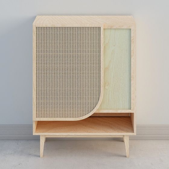 Wood Weave Cabinet 3D model for Modern Aesthetics