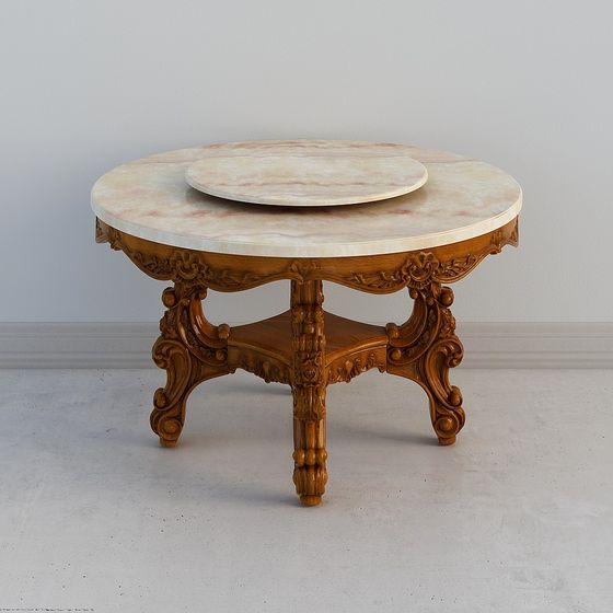 Elegant Low-Polygon Round Table 3D Model