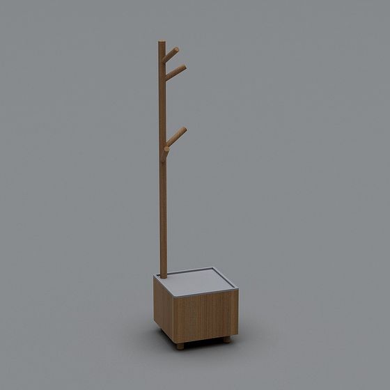 Wooden Hat Rack 3D model for Modern Interiors