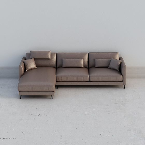 Contemporary Low-Poly 3D Sofa Model