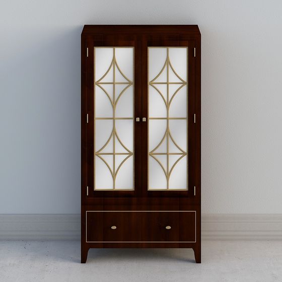 Elegant Vintage Display Cabinet 3D model