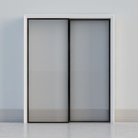 Elegant Glass Sliding Door 3D model