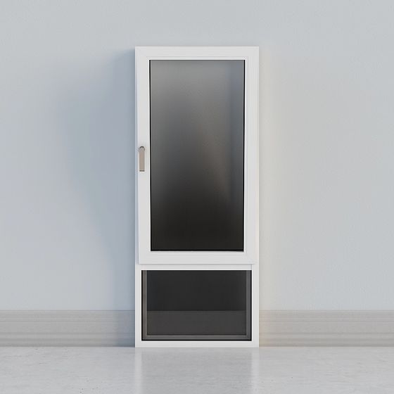 Inward-Opening Window 3D Model in Earth Color