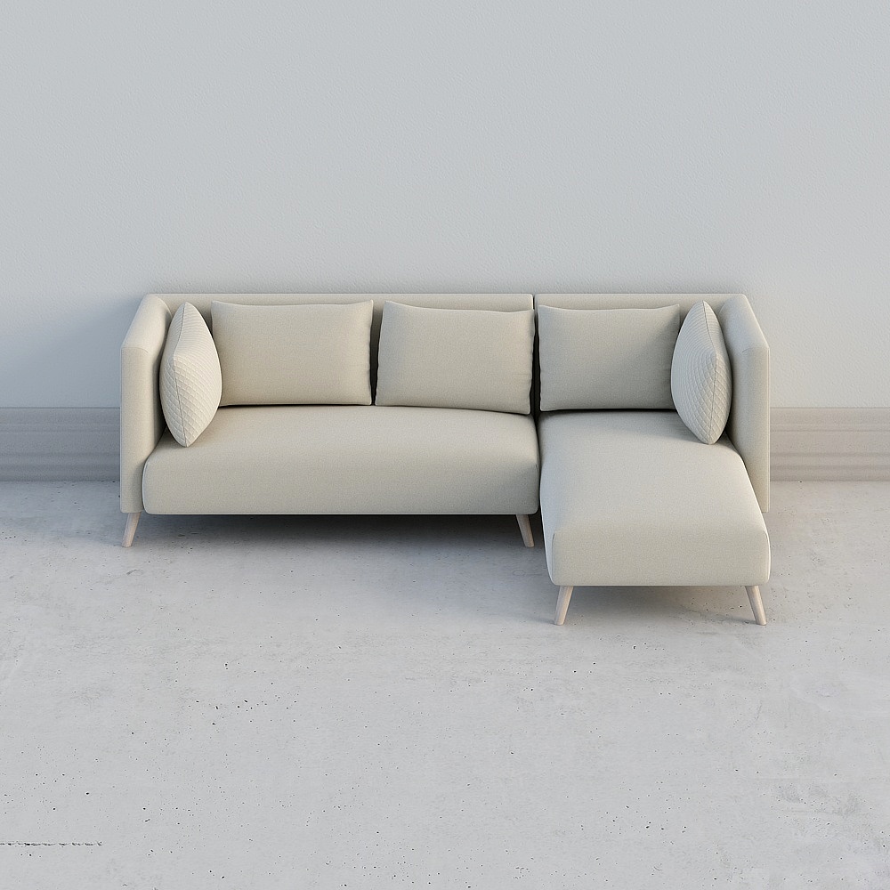 Stylish Low-Polygon Sofa 3D model