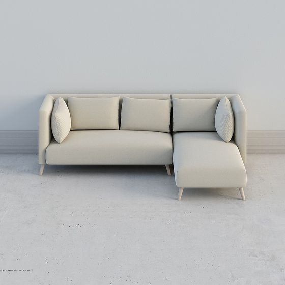 Stylish Low-Polygon Sofa 3D model