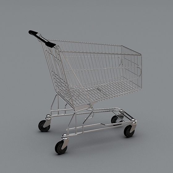 Minimalist Shopping Cart 3D model for Modern Living