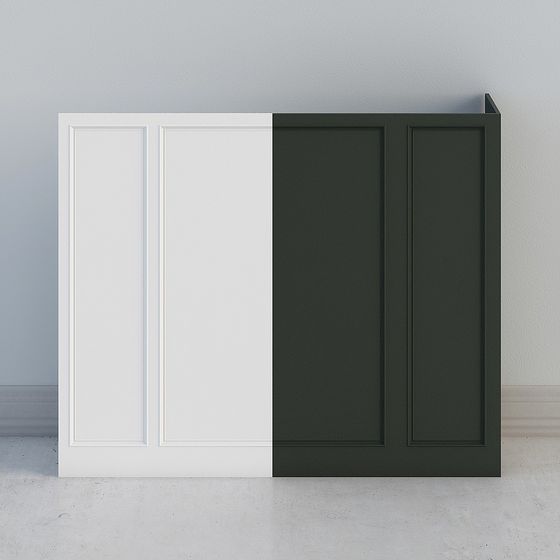 Bicolor Cabinet Door 3D model for Modern Designs
