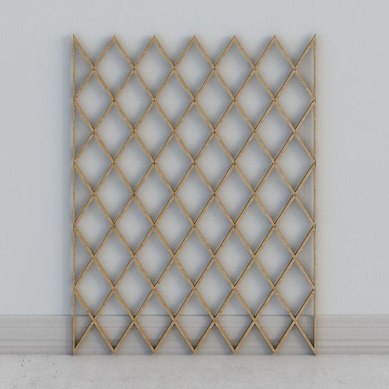 Elegant Diamond Grid Screen 3D model for Modern Spaces