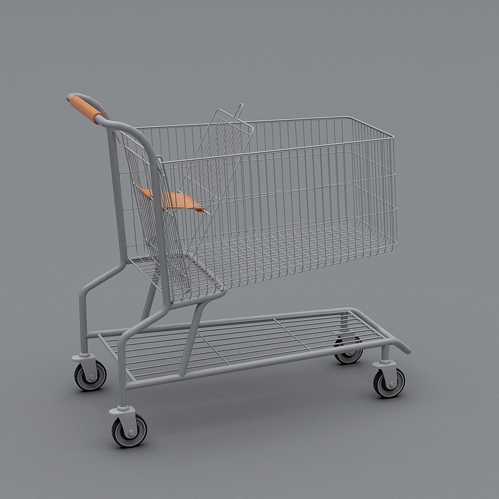 Supermarket Trolley 3D model