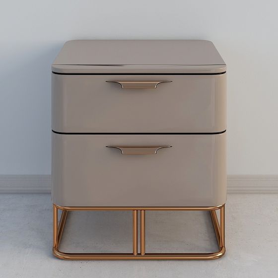 Elegant Low-Poly Nightstand 3D model