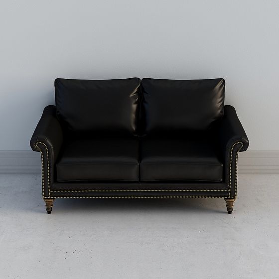 Classic Leather Sofa 3D model